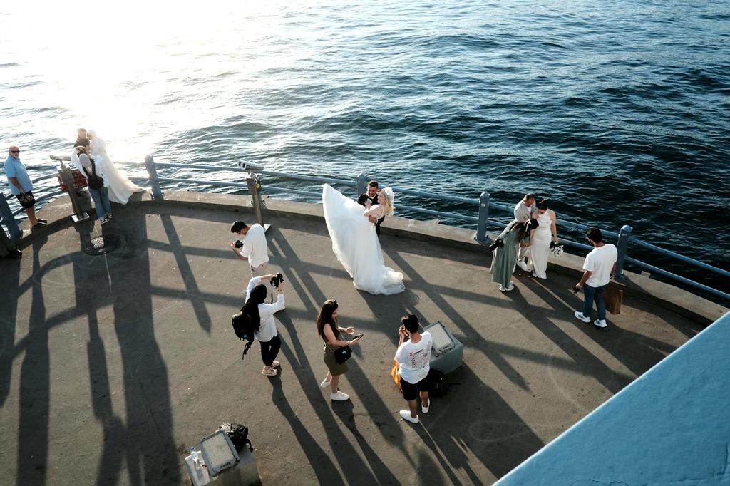 Professional event photographer capturing a special moment